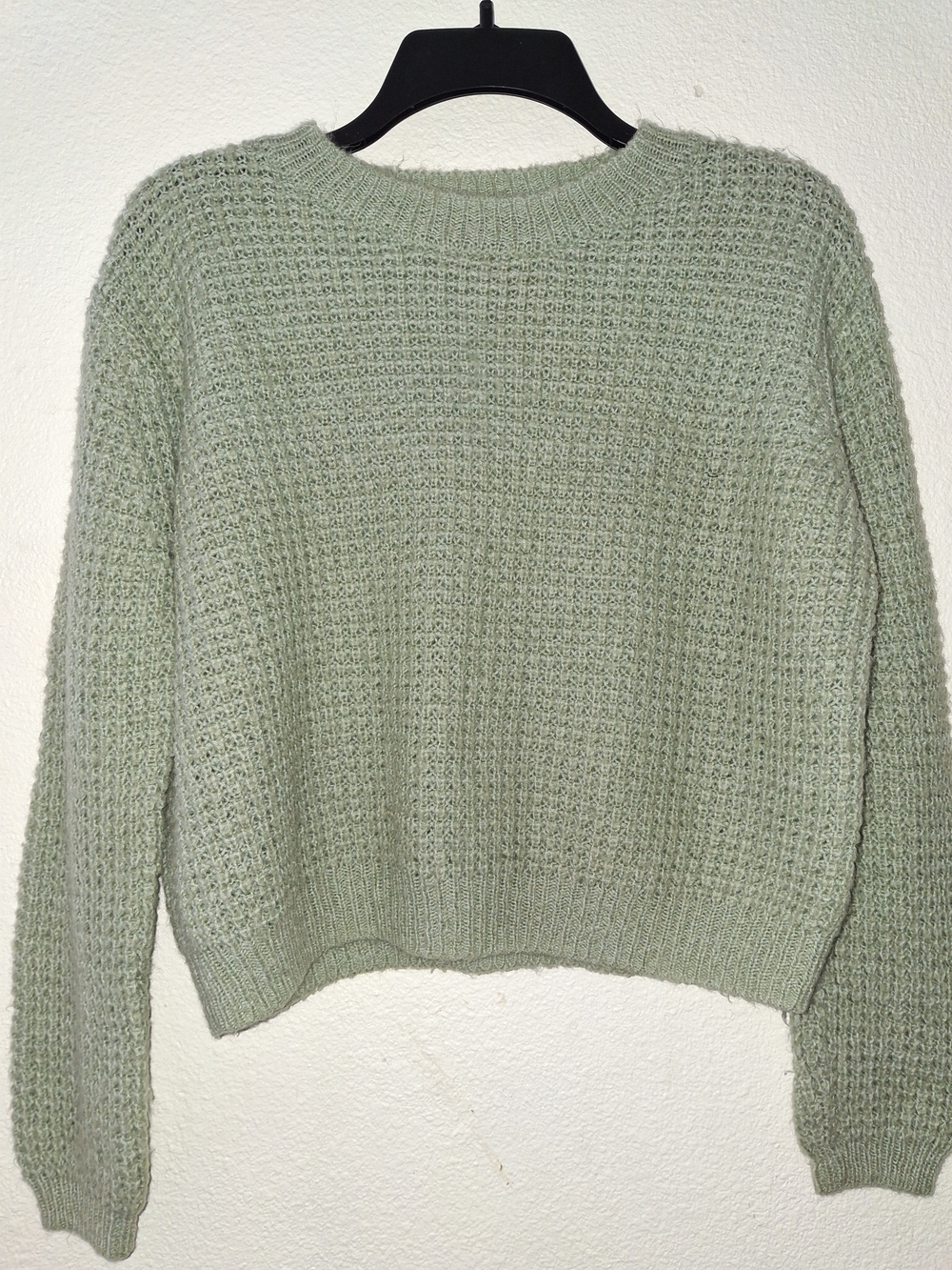 art class Sage Green Waffle Knit Crewneck Sweater